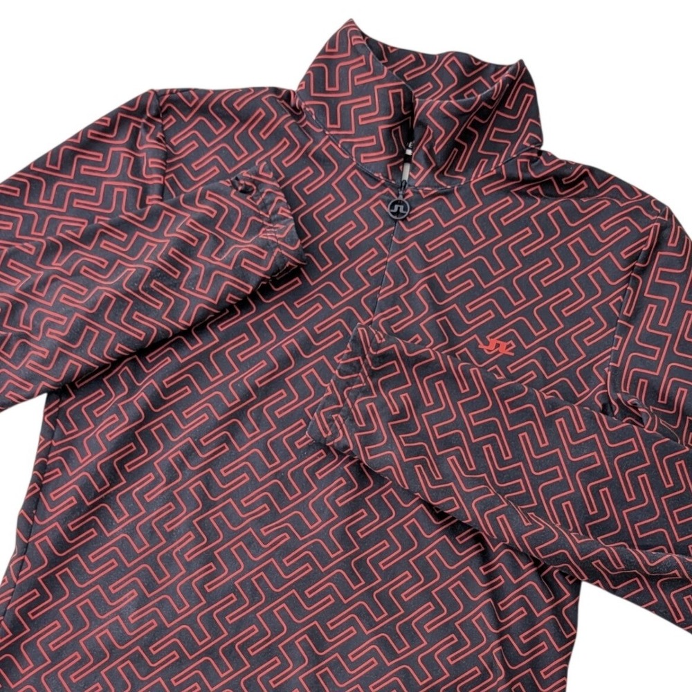 J.Lindeberg Ana Golf Mid Layer Women's S Red Black 1/4‎ Zip Pullover